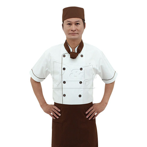 BC203咖啡色雙排釦滾邊配色廚師服chefwear產品圖
