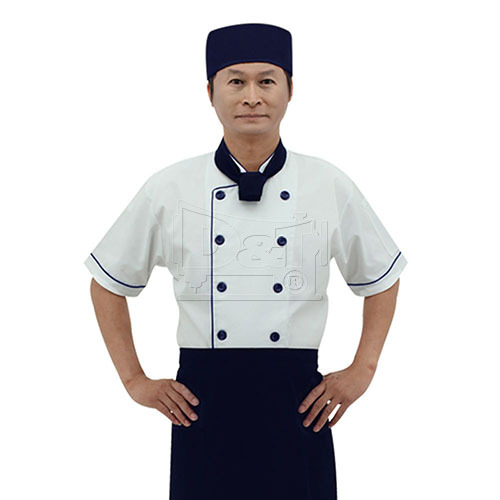 BC206丈青色雙排釦滾邊配色廚師服chefwear  |商品總覽|廚師服|現貨. 訂製