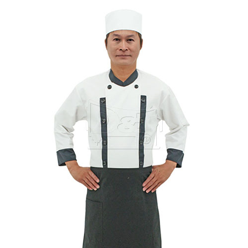 BC209剪接配色主廚服chefwear產品圖