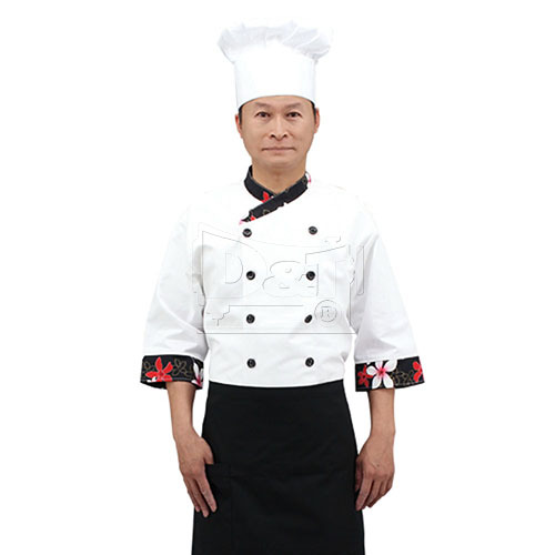 BC216花布配色日式主廚服chefwear產品圖