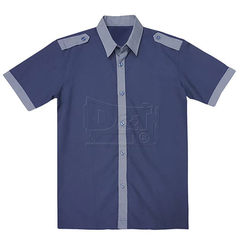 OF067 短袖工作襯衫(肩扣帶正門襟配色)產品圖