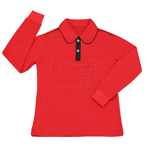 PLW105001長袖女版polo衫(圓領出芽)  |商品總覽|POLO衫|POLO素面.訂製