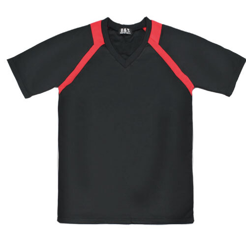 TS202斜袖配色V領T恤-訂製款(拉克蘭袖)產品圖