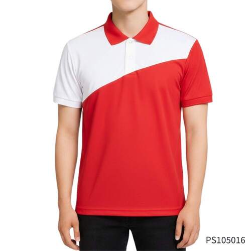 PS105016剪接配色polo衫